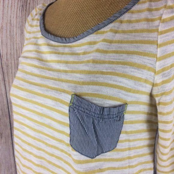 *SOLD* Anthropologie 9-H15 Women's Small Striped Button Back Top 3/4 Sleeves - Picture 4 of 8